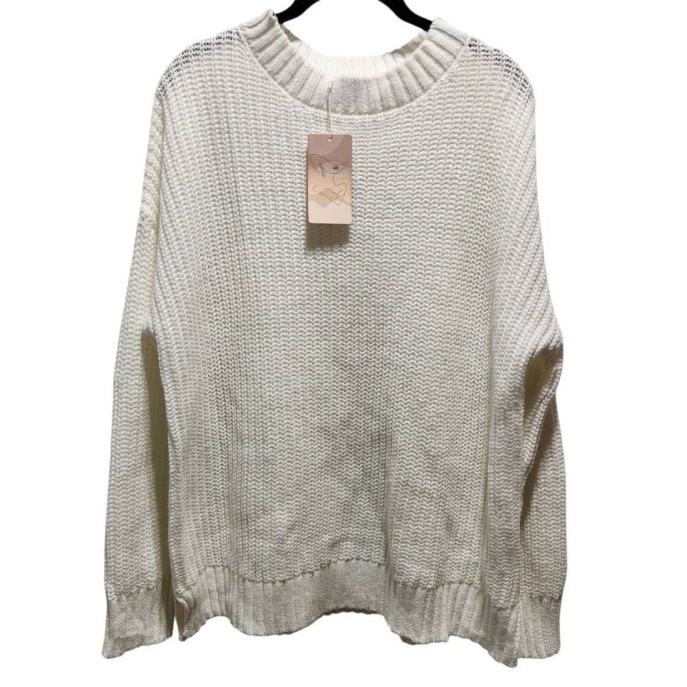 Boutique‎ Fashion oversized knit sweater creamy white small